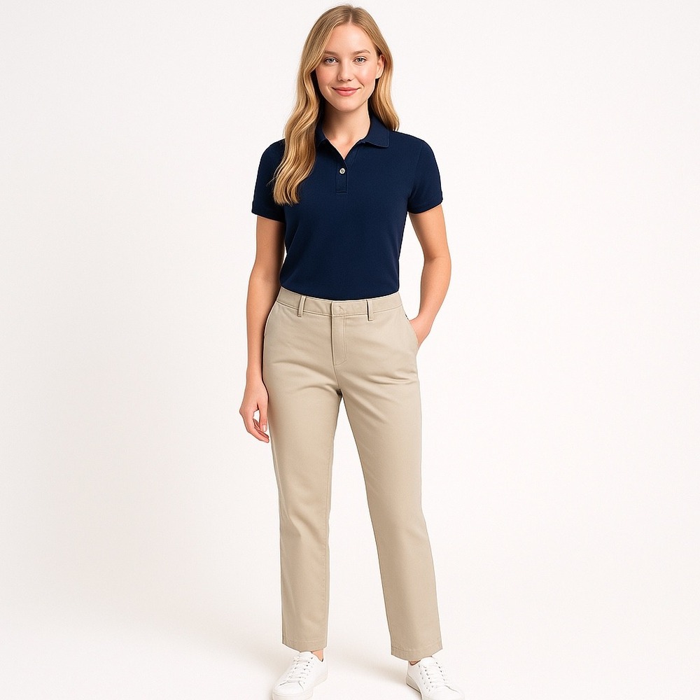 Vineyard Vines Women's Chino Pants Size 4 Khaki Beige Straight Leg Casual Cotton